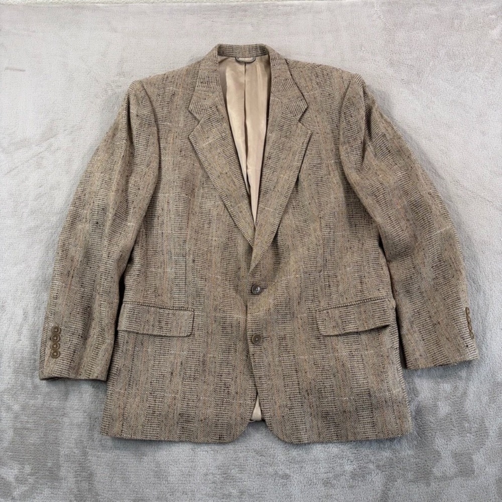 Vintage Christian Dior Two Button Sport Coat Blazer in Brown 100% Silk Men 44R